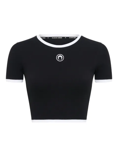 Marine Serre moon-logo ribbed T-shirt
