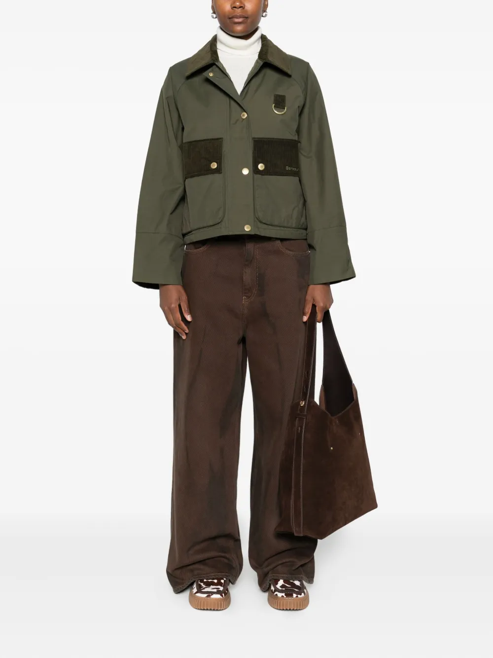 Barbour corduroy-collar button jacket | Cropped Jackets | Image 2