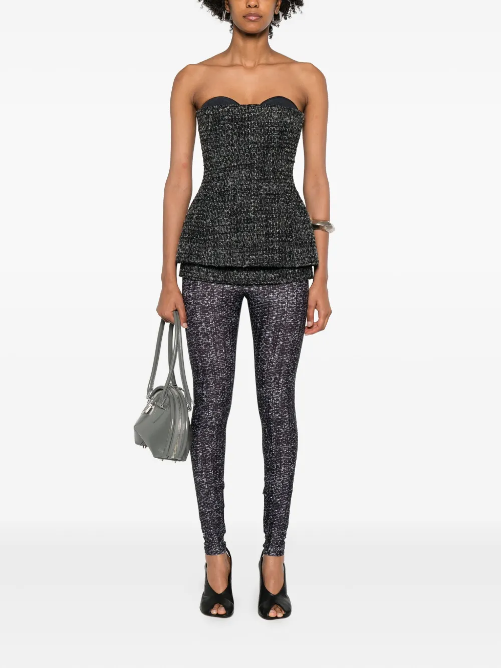 Diesel tweed sweetheart top - Grijs