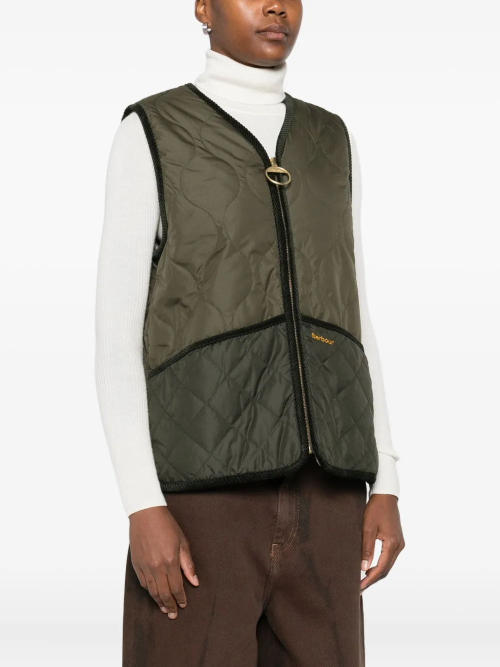 Barbour Quilted Borg-lined Vest In Green