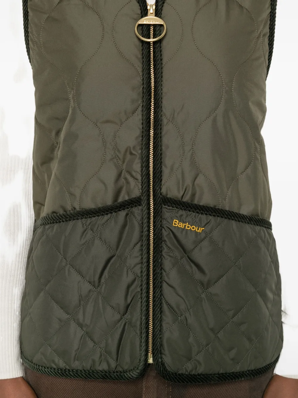 Barbour Quilted Borg-lined Vest In Green