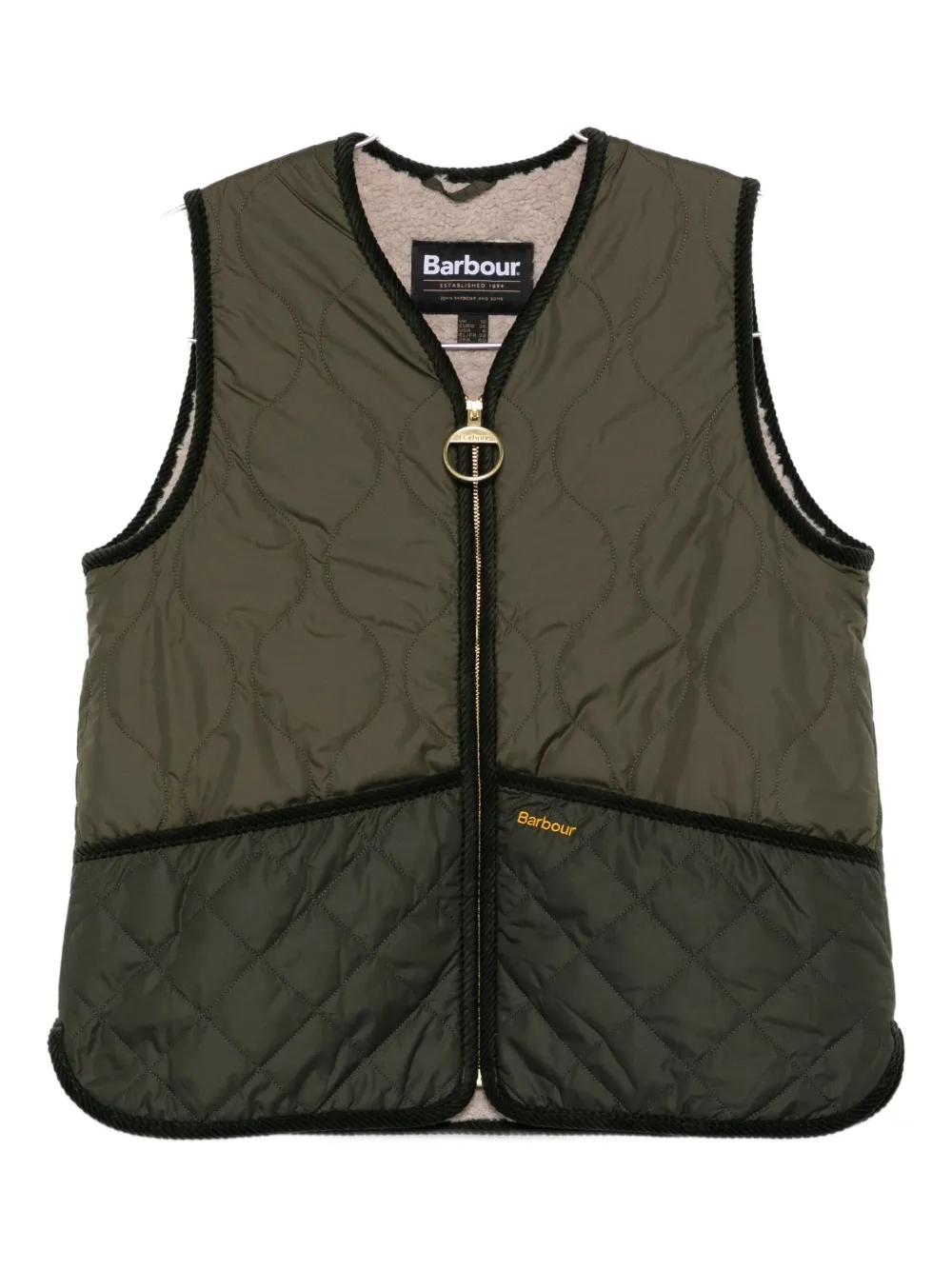 Barbour Quilted Borg-lined Vest In Green