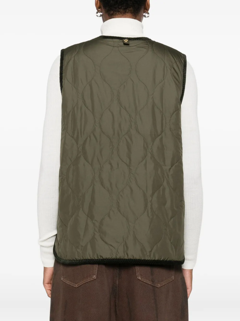 Barbour Quilted Borg-lined Vest In Green