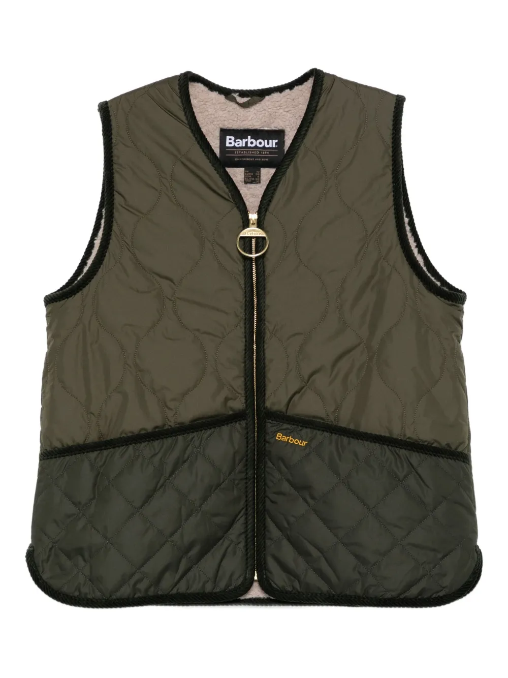 Barbour quilted zip-front gilet | Green | Image 1