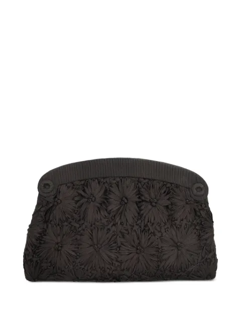 Vintage floral-appliqué clutch bag