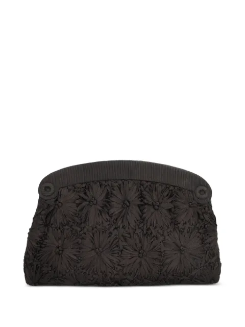 Vintage floral-appliqué clutch bag