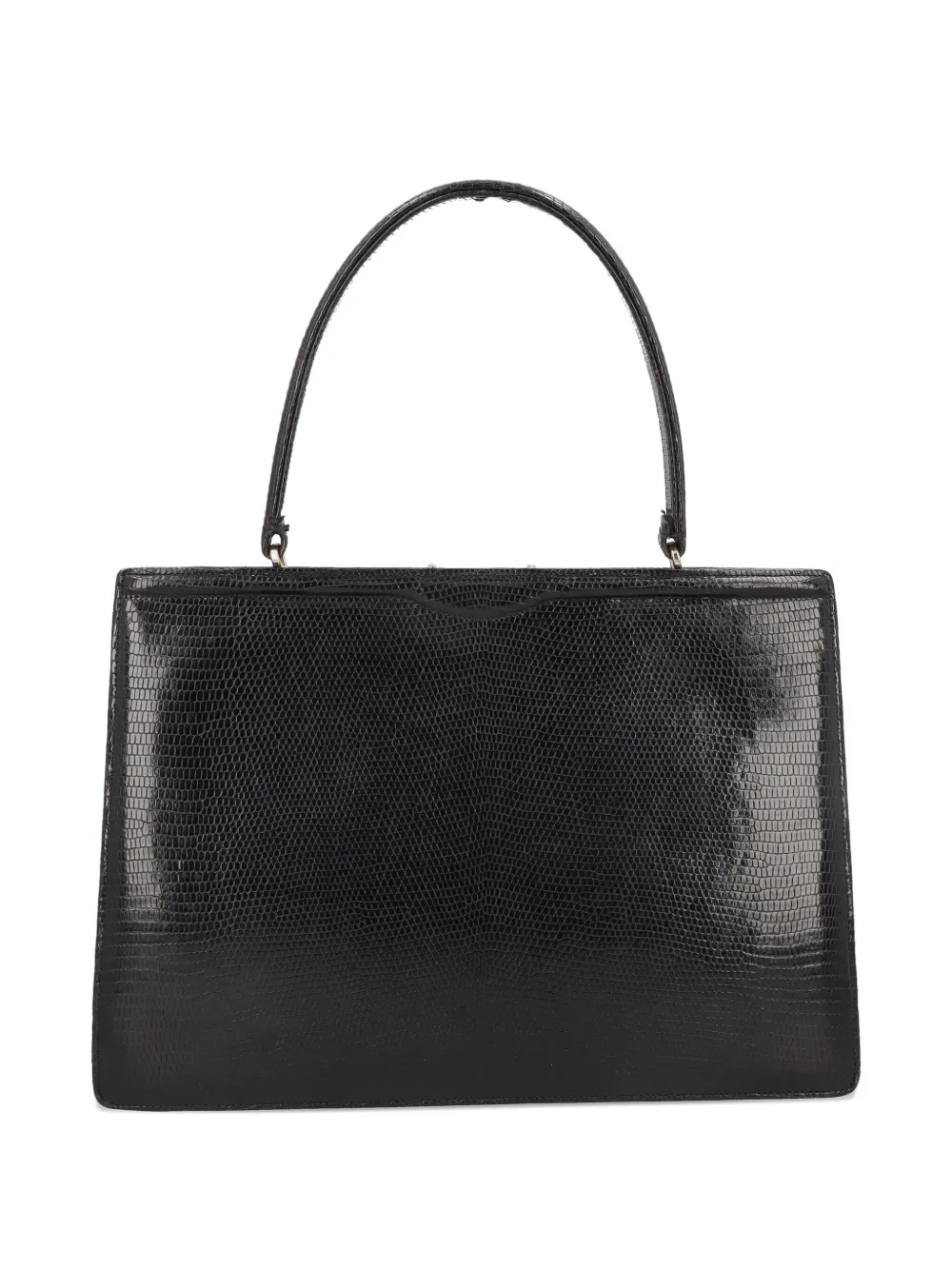 Vintage lizard-leather tote bag | Black | Image 1