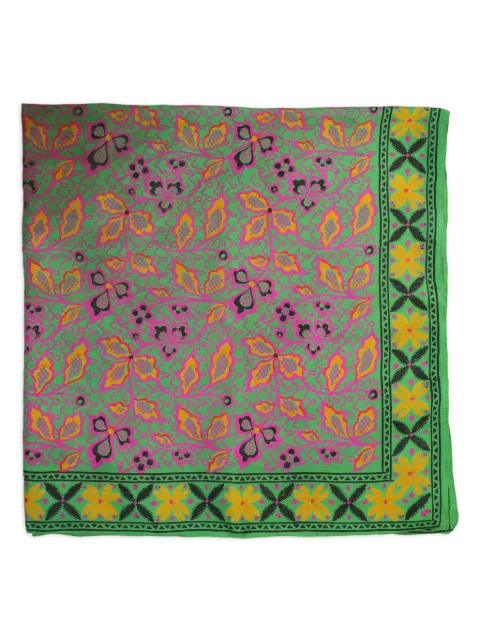 Vintage floral-print silk scarf