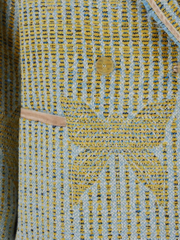 Forte Forte fringed-hem Patterned Blazer | Yellow | FARFETCH IL