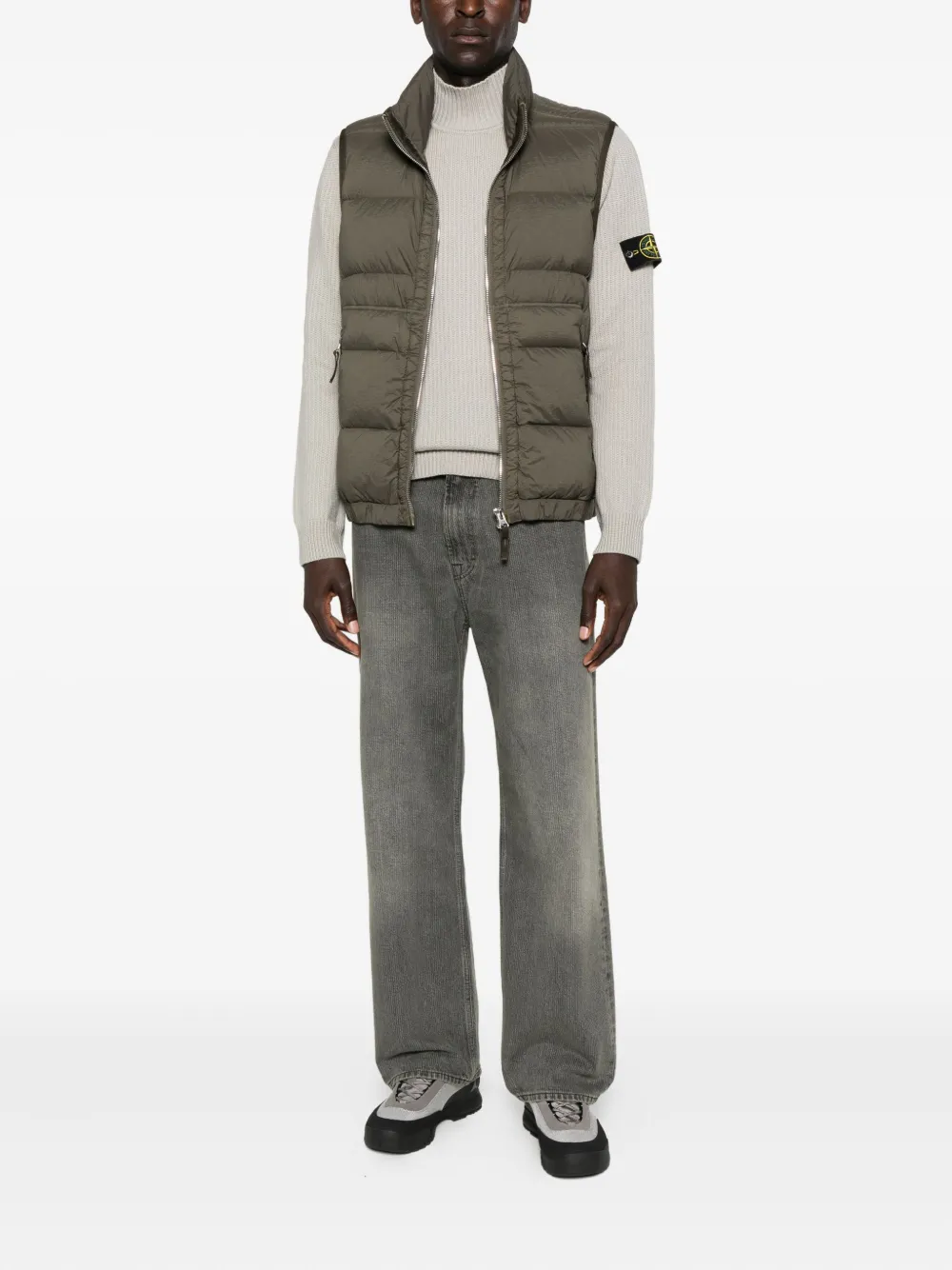 Stone Island Geribbelde coltrui - Grijs