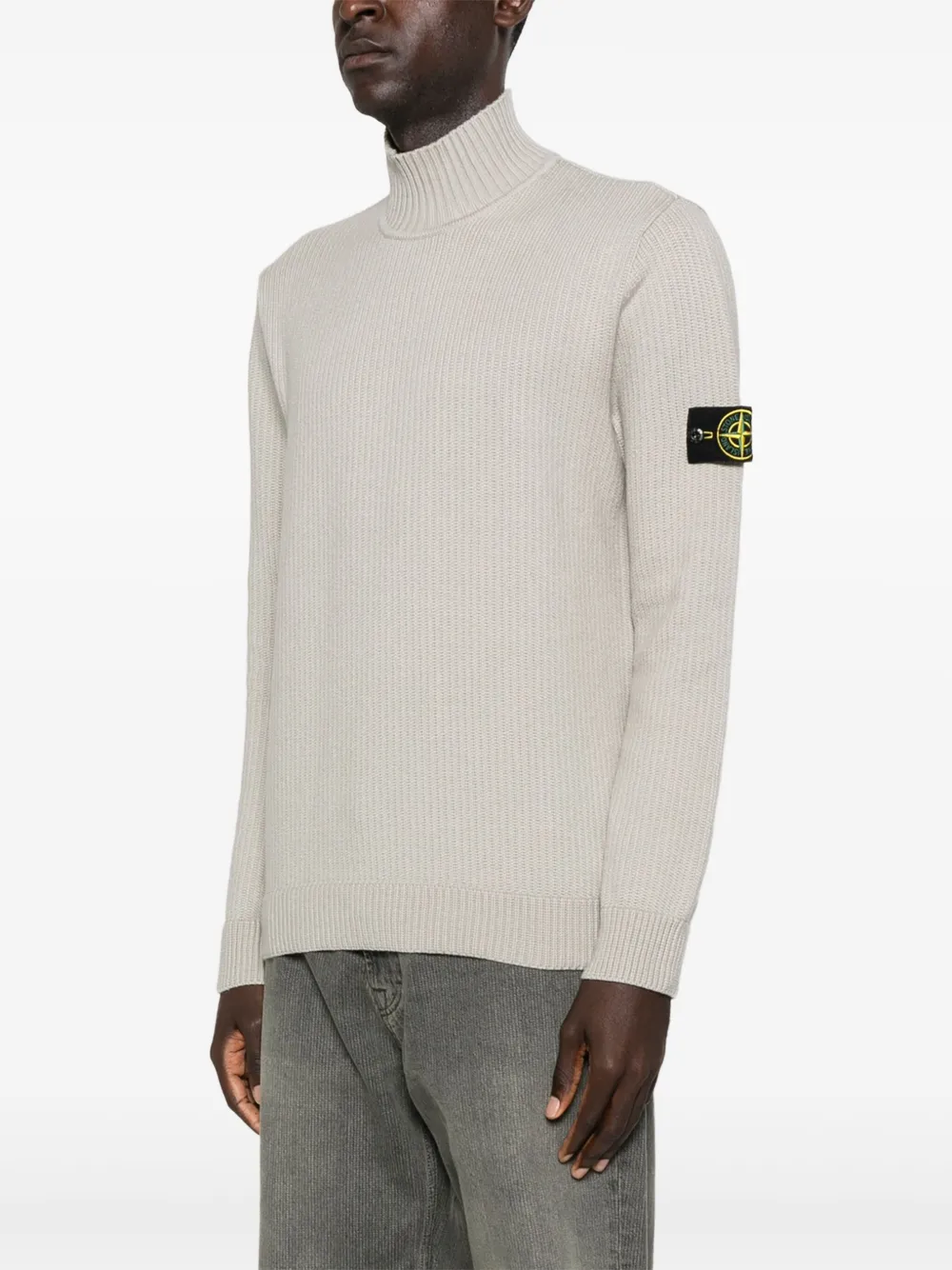 Stone Island Geribbelde coltrui Grijs