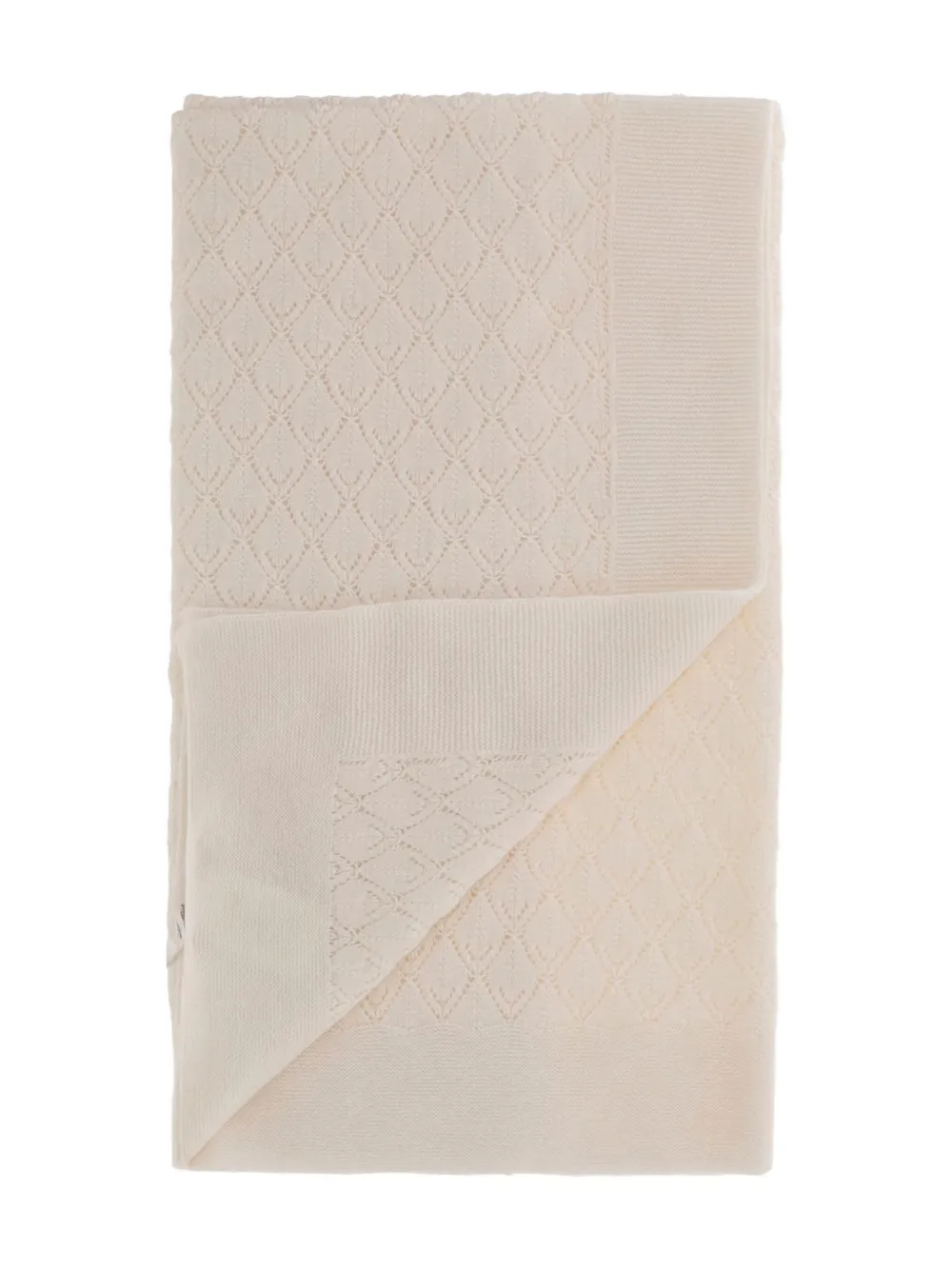 Bonpoint diamond-pattern knitted scarf Beige