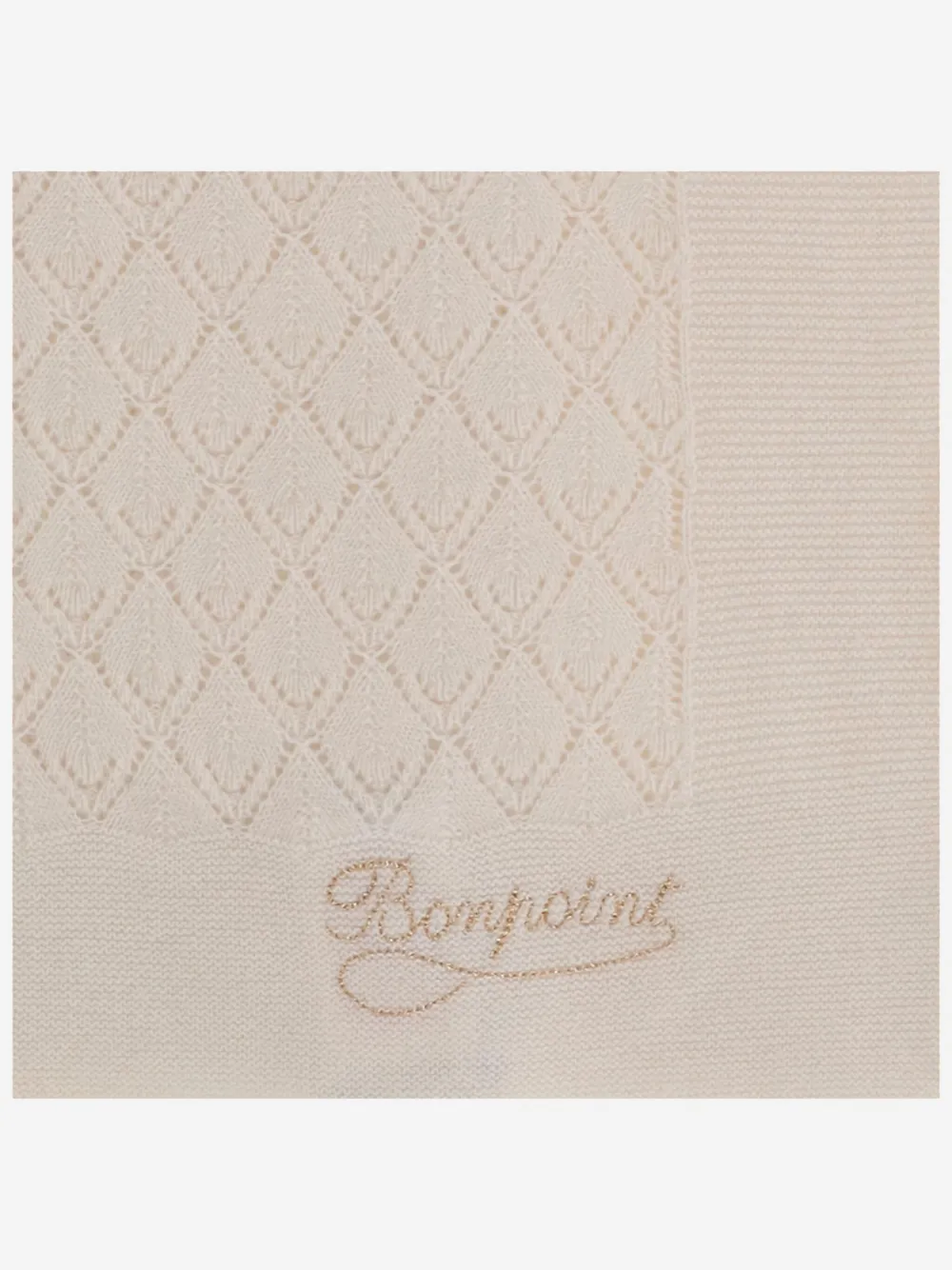 Bonpoint diamond-pattern knitted scarf Beige