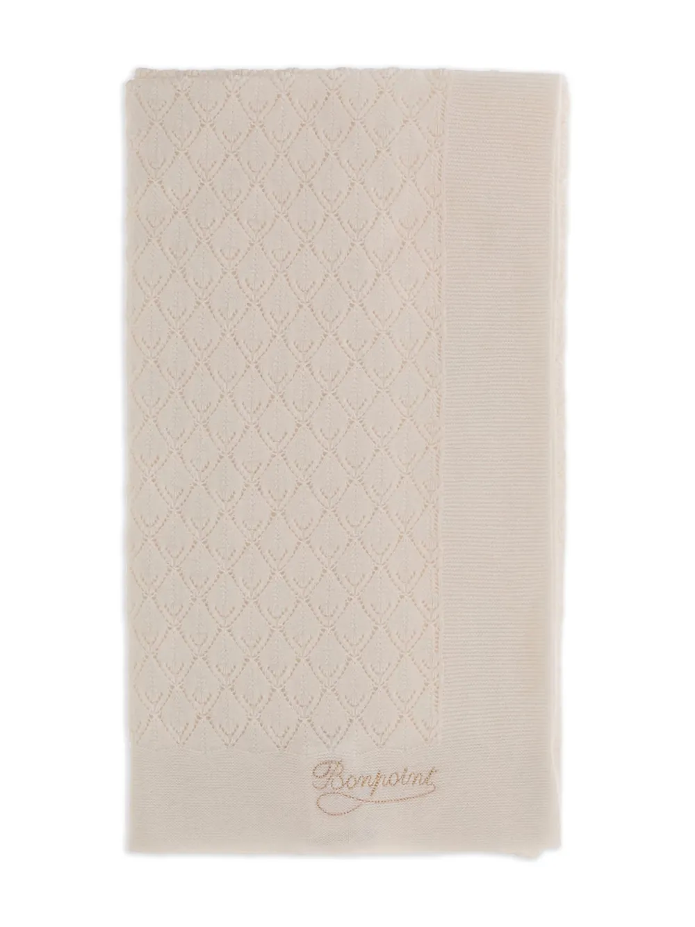 Bonpoint diamond-pattern knitted scarf Beige