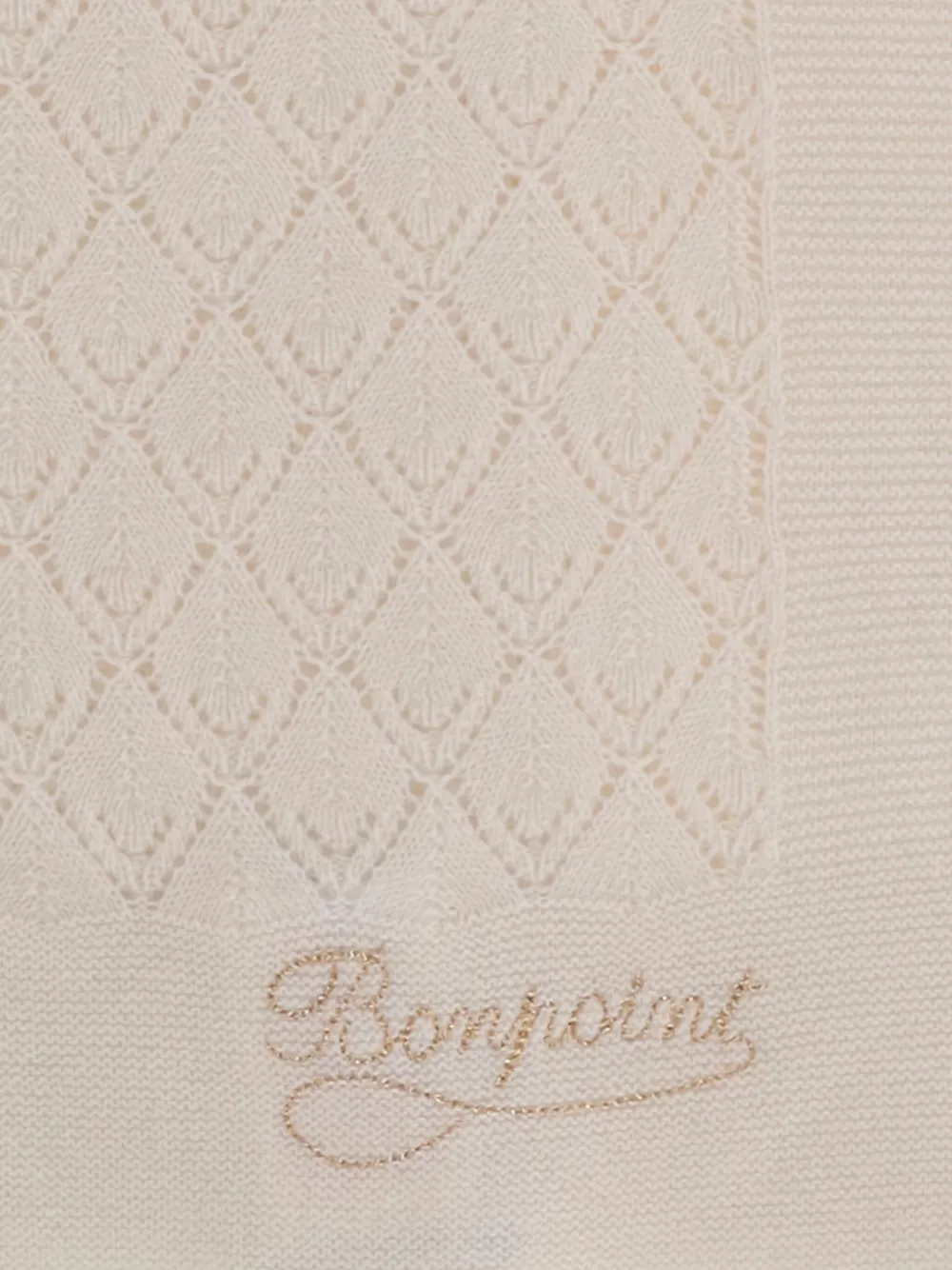  Bonpoint Diamond-pattern Knitted Scarf - Neutrals 