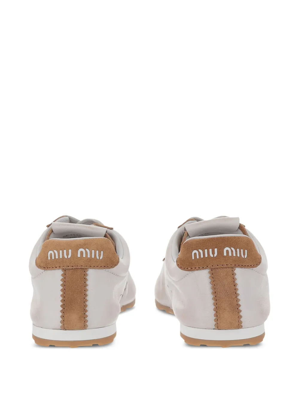 Miu Suède leren sneakers met geperforeerde details Wit
