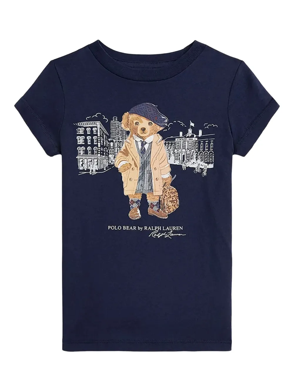 POLO RALPH LAUREN KIDS bear-print cotton T-shirt | Blue | Image 1