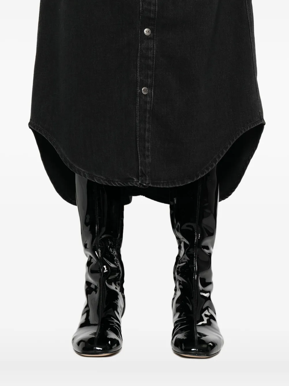 Diesel Rok van spijkerstof met knopen Zwart