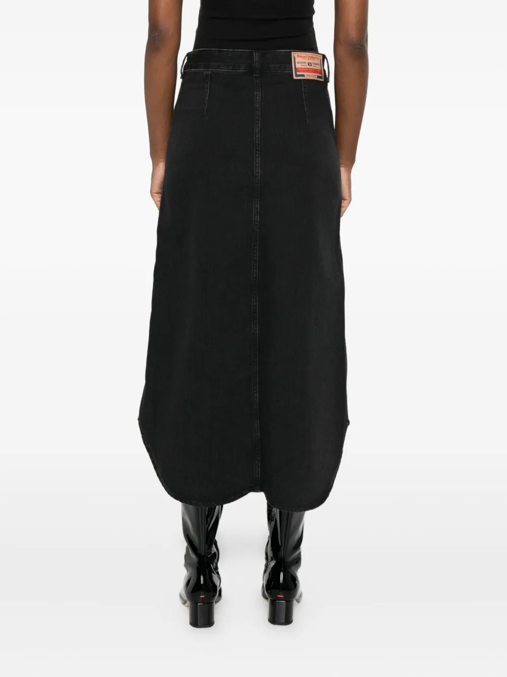 Diesel Rok van spijkerstof met knopen Zwart