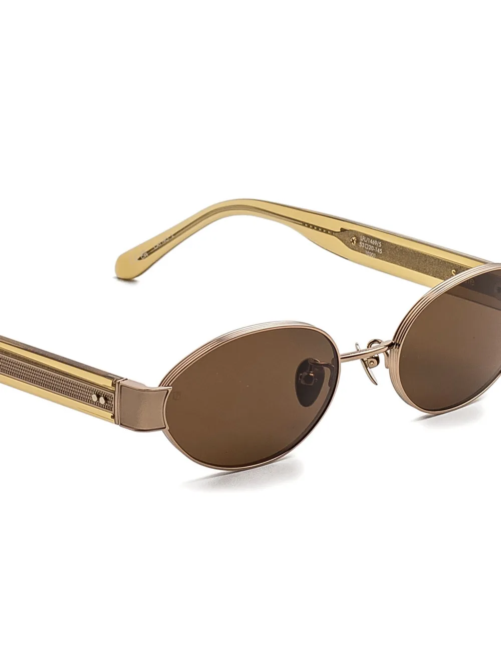 Linda Farrow Sadie Oval-frame Sunglasses In Brown