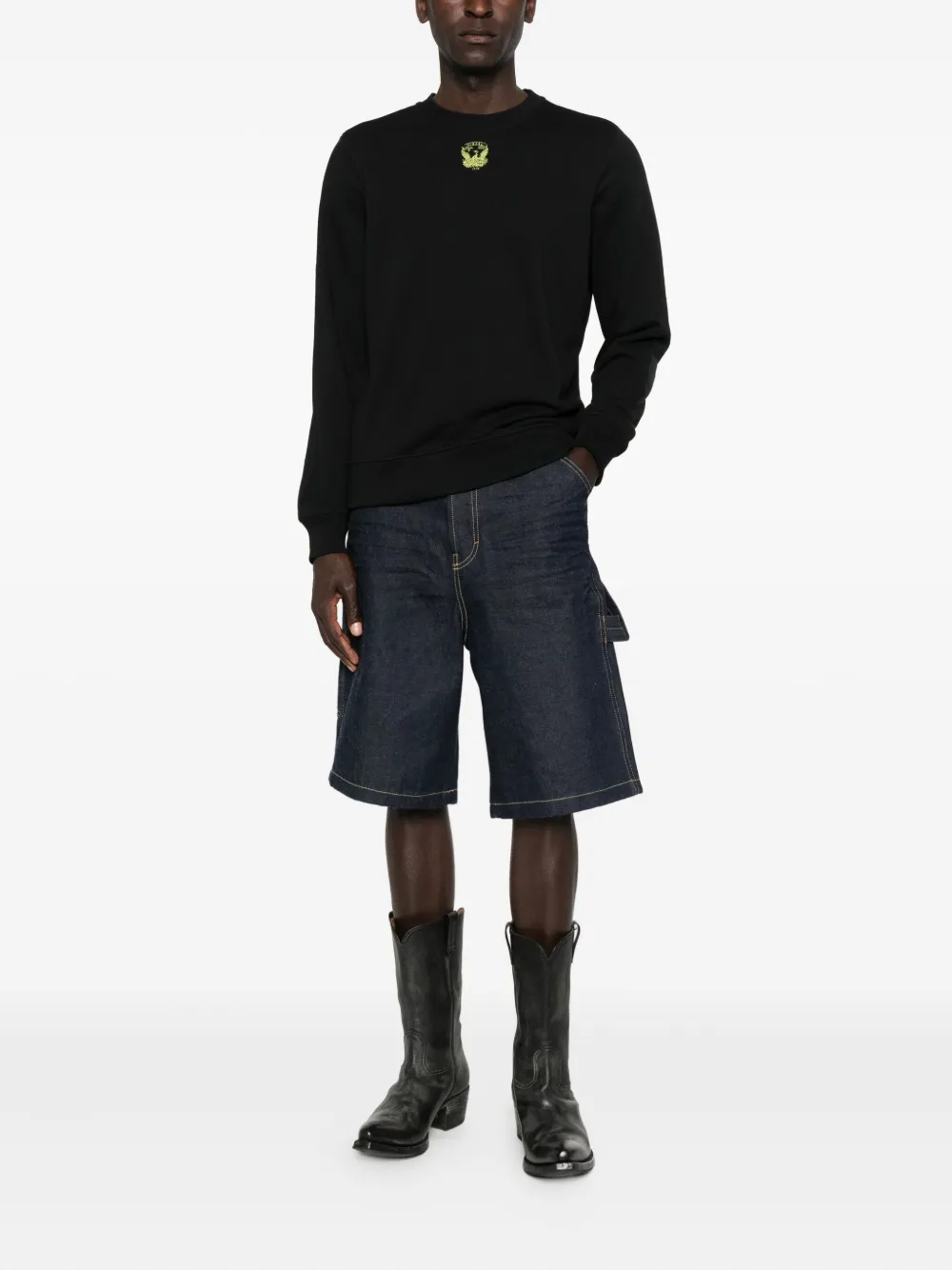 Diesel Sweater met ronde hals - Zwart