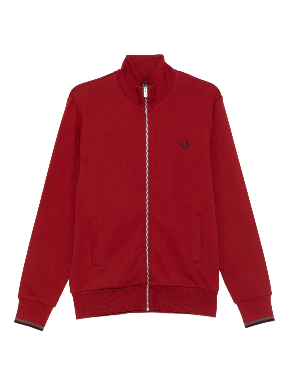 Fred Perry zip-neck cotton sweatshirt | Red | Image 1