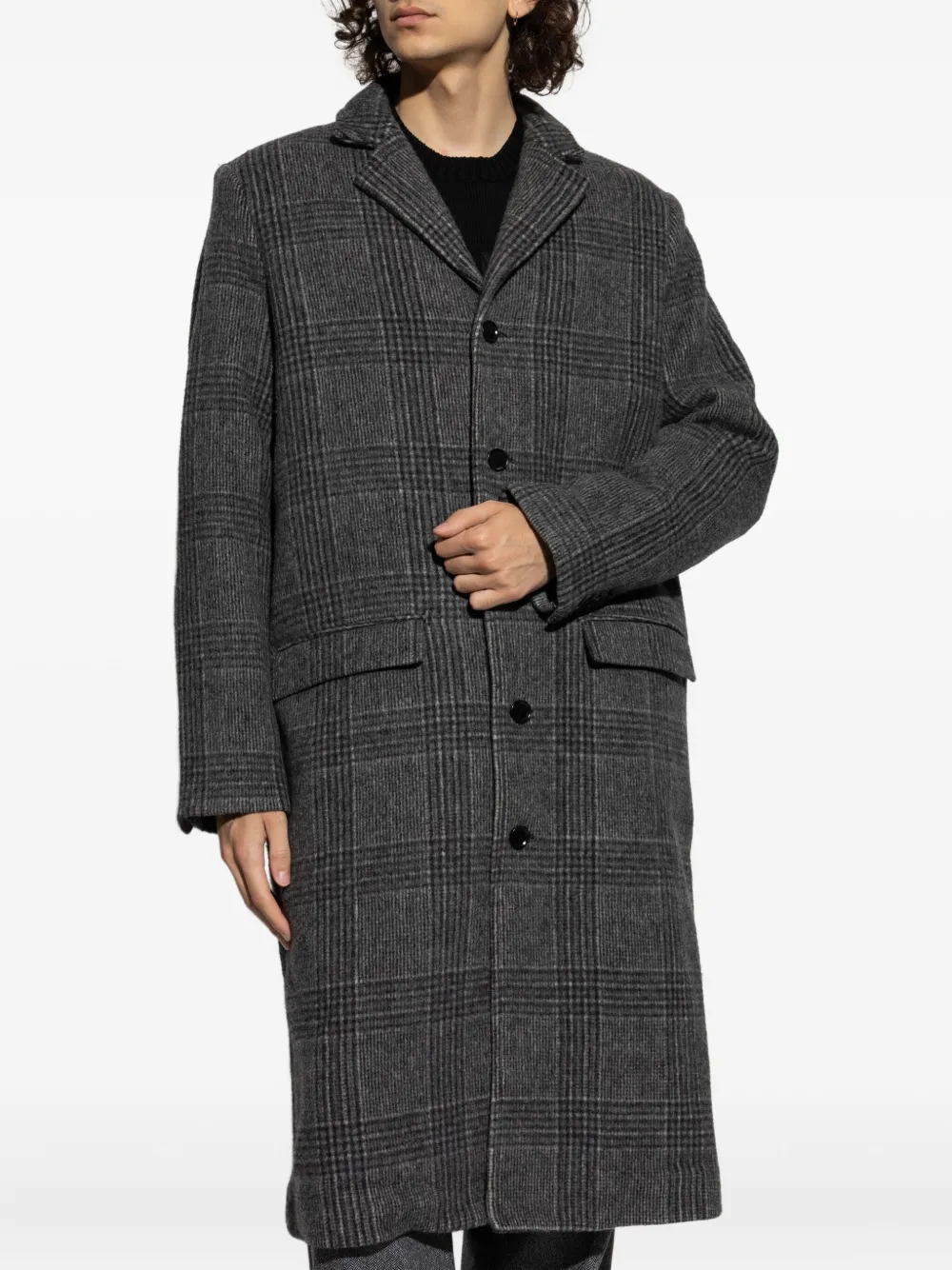 Samsoe & Samsoe Checked-pattern Single-breasted Coat