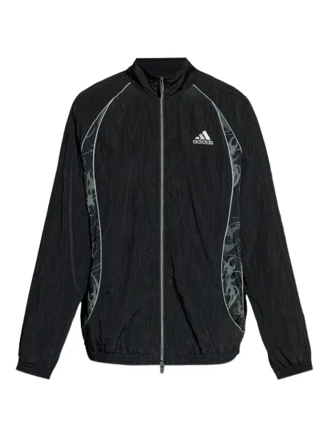 adidas embroidered graphic-panel track jacket