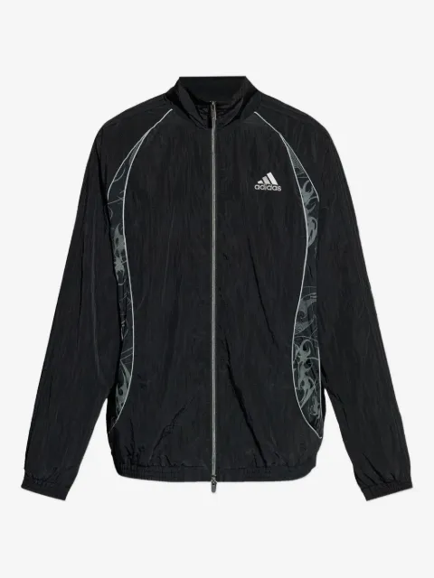 adidas embroidered graphic-panel track jacket