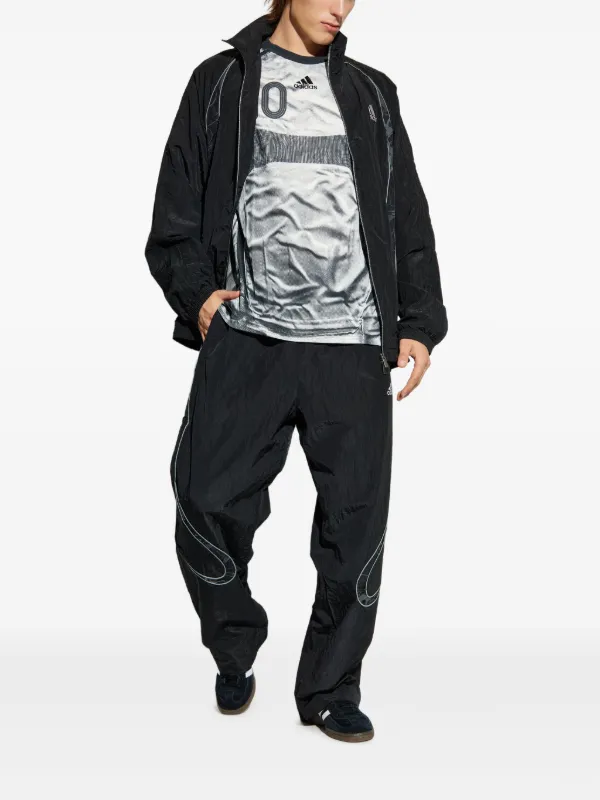 Adidas Embroidered graphic-panel Track Jacket | Black | FARFETCH CA