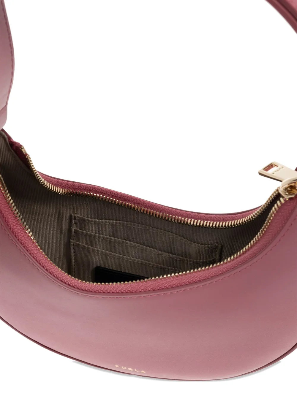 Furla crescent leather tote bag Roze