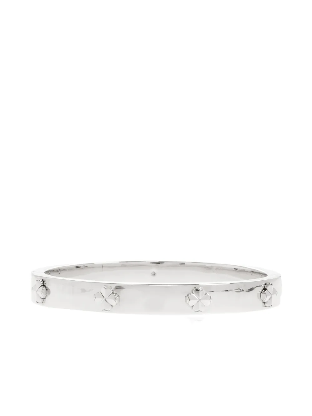 Kate Spade Clover-embellished Bangle Bracelet In Metallic
