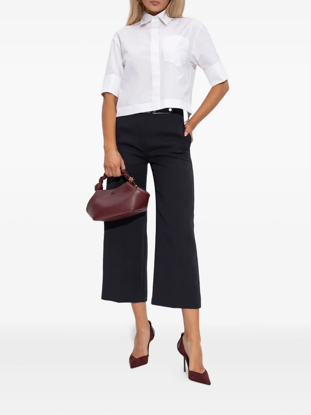 Max Mara belted culotte trousers - Blauw