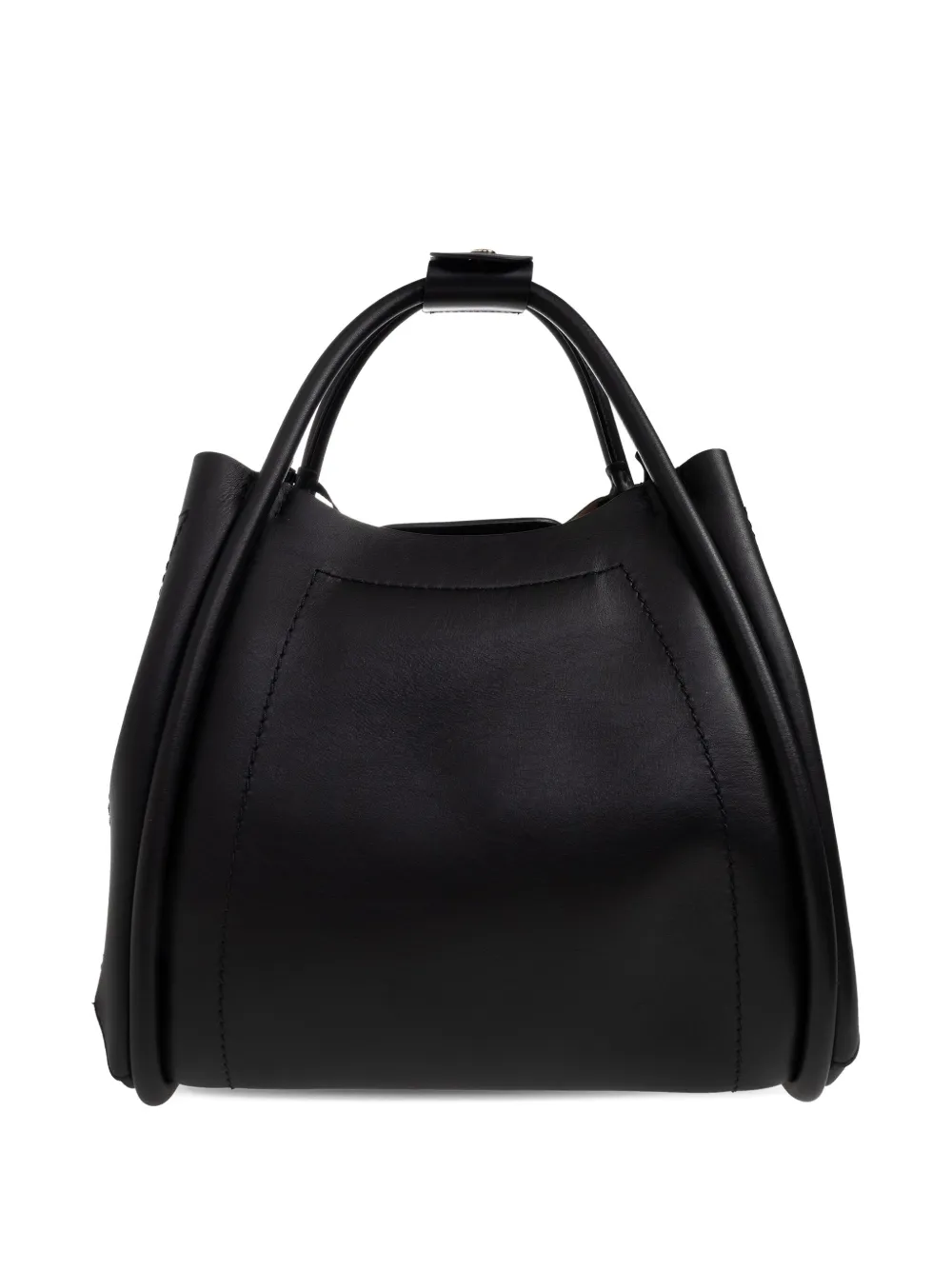Max Mara Logo-plaque Leather Tote Bag In Black