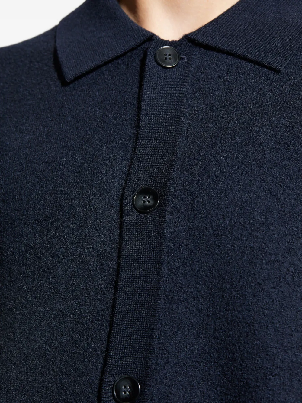Samsoe & Samsoe Polo-neck Button Cardigan In Blue
