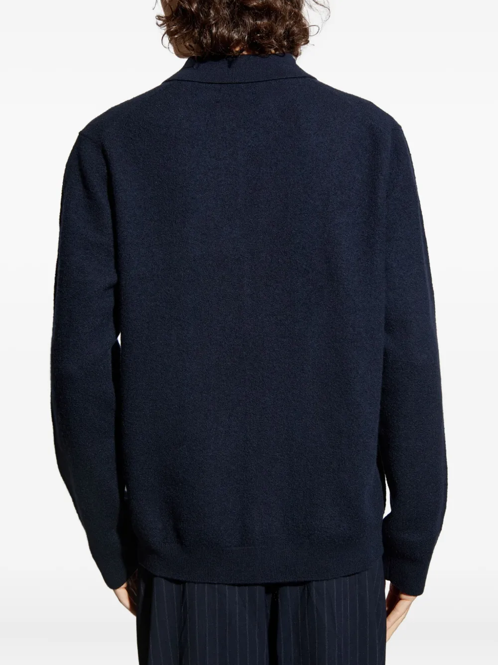 Samsoe & Samsoe Polo-neck Button Cardigan In Blue