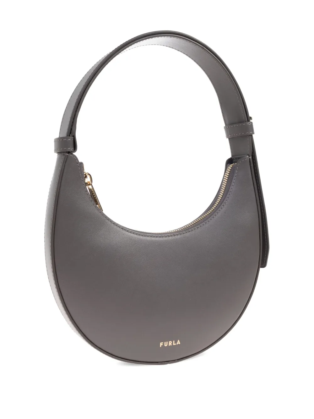 Furla Mini Shoulder Bag With Curved Top Handle In Gray