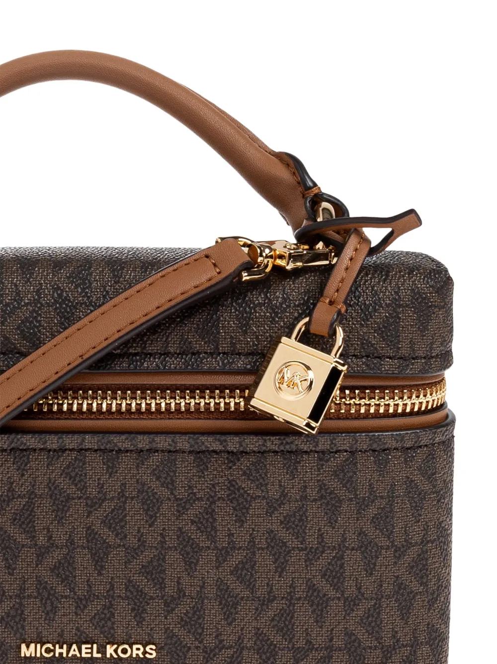 Michael Kors Kleine Jana crossbodytas met monogram logo Bruin