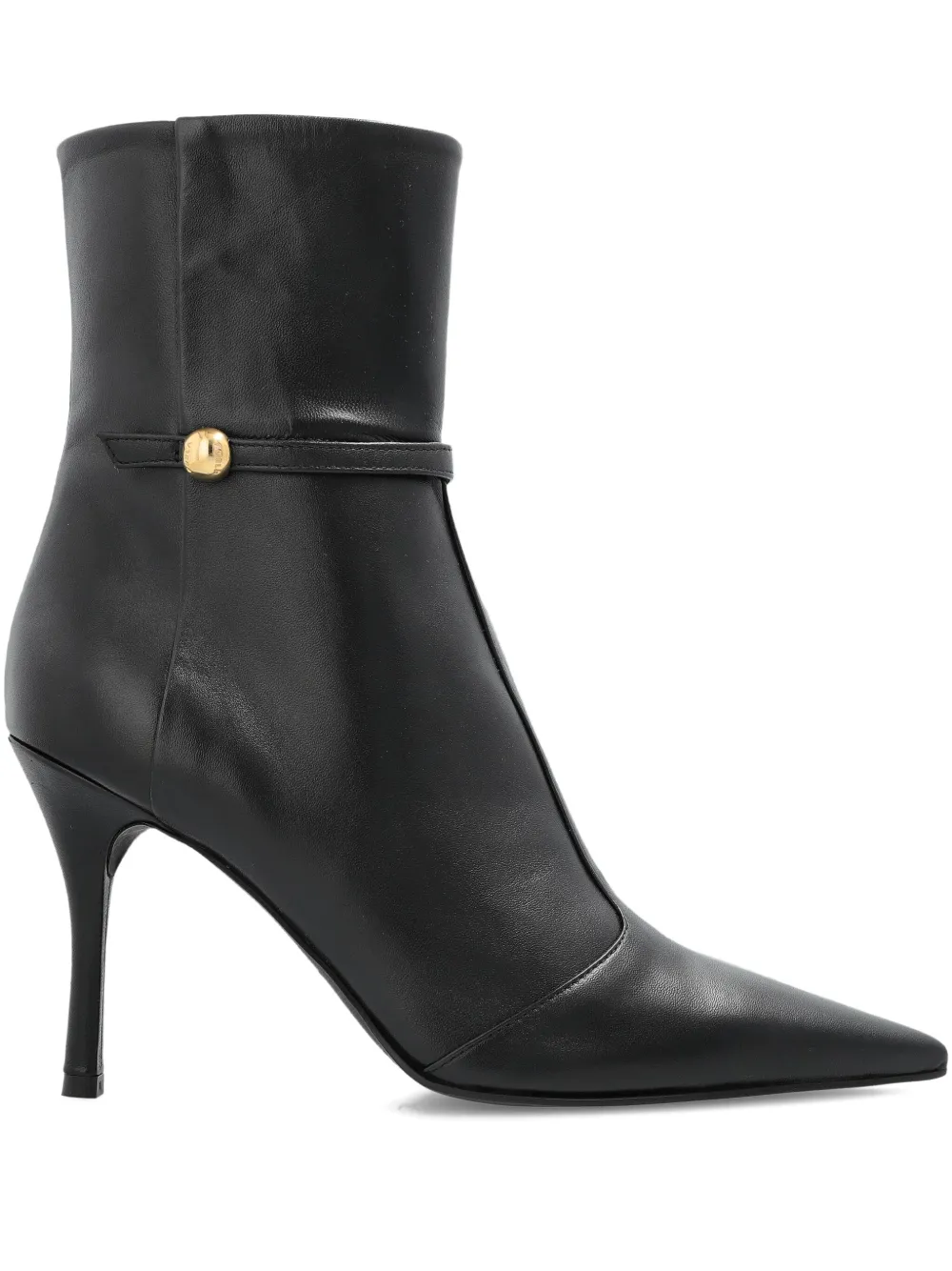 Furla 100mm Sfera pointed-toe leather ankle boots Zwart