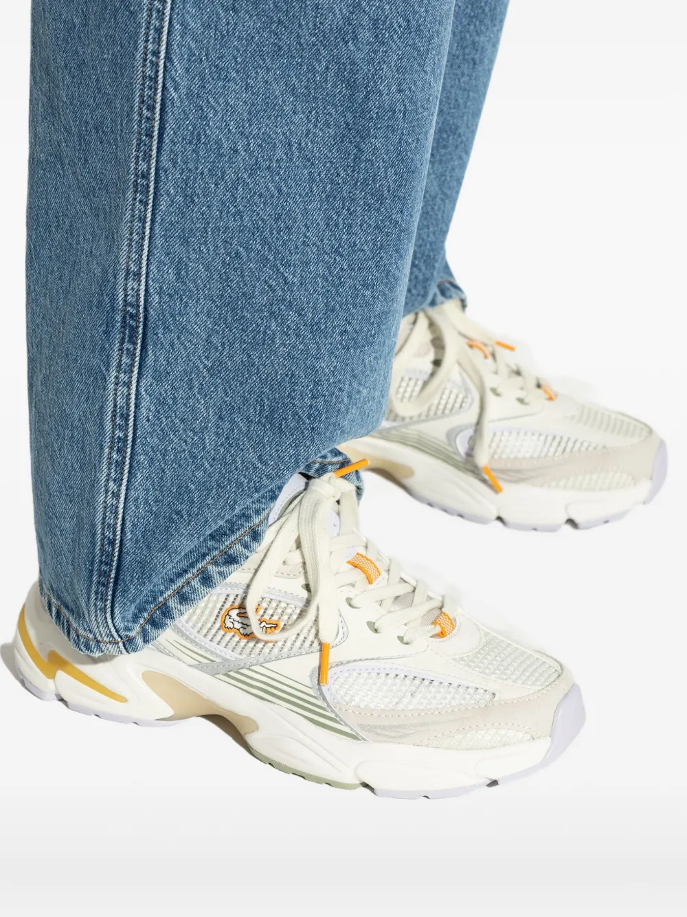 Lacoste Storm 96 Mesh-panel Sneakers In White