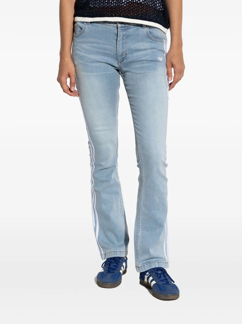 adidas Skinny jeans met zijstreep Blauw