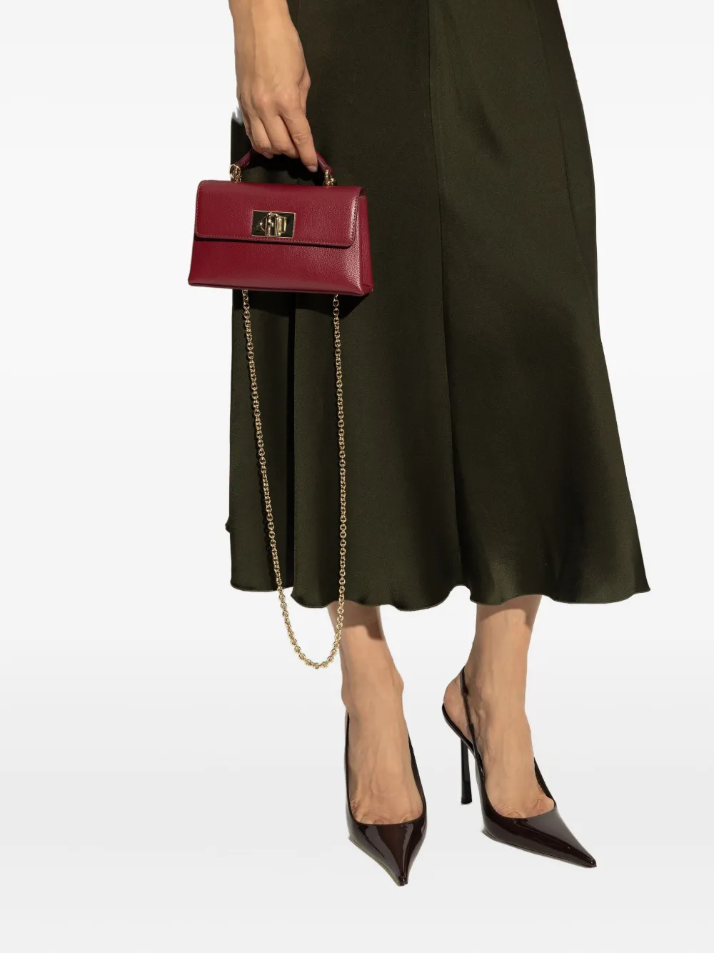 Furla mini 1927 chain-strap tote bag - Rood