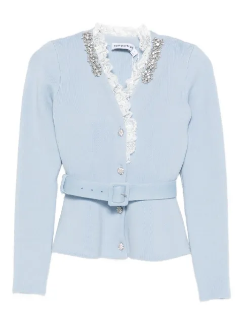 Self-Portrait embellished belted cardigan