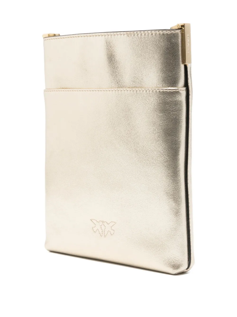 PINKO metallic-effect leather cross body bag Goud