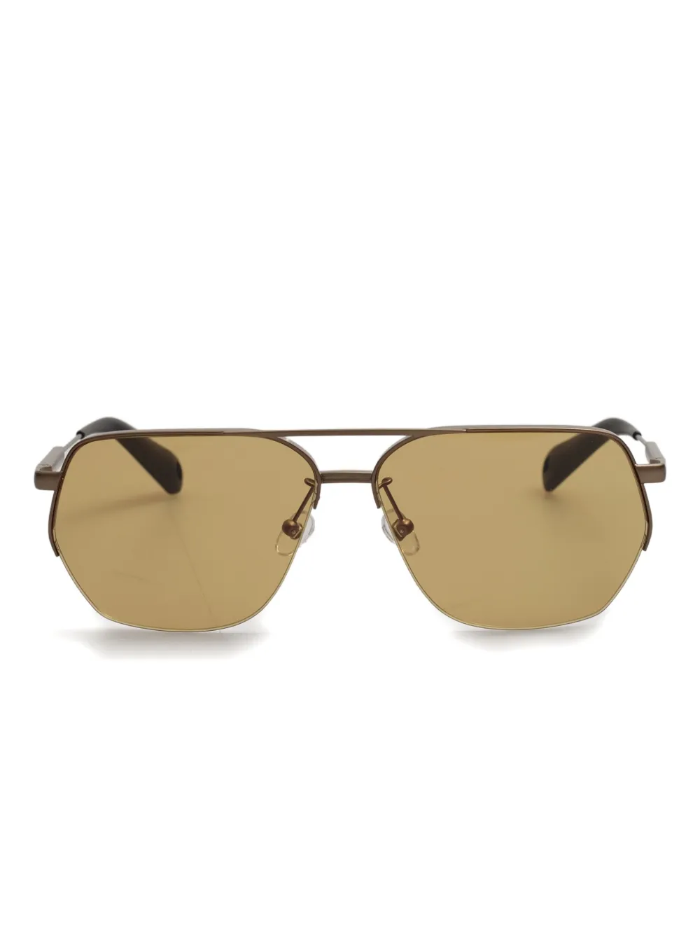 Jacquemus geometric-frame metal sunglasses - ブラウン Jacquemus geometric-frame metal sunglasses - ブラウン
