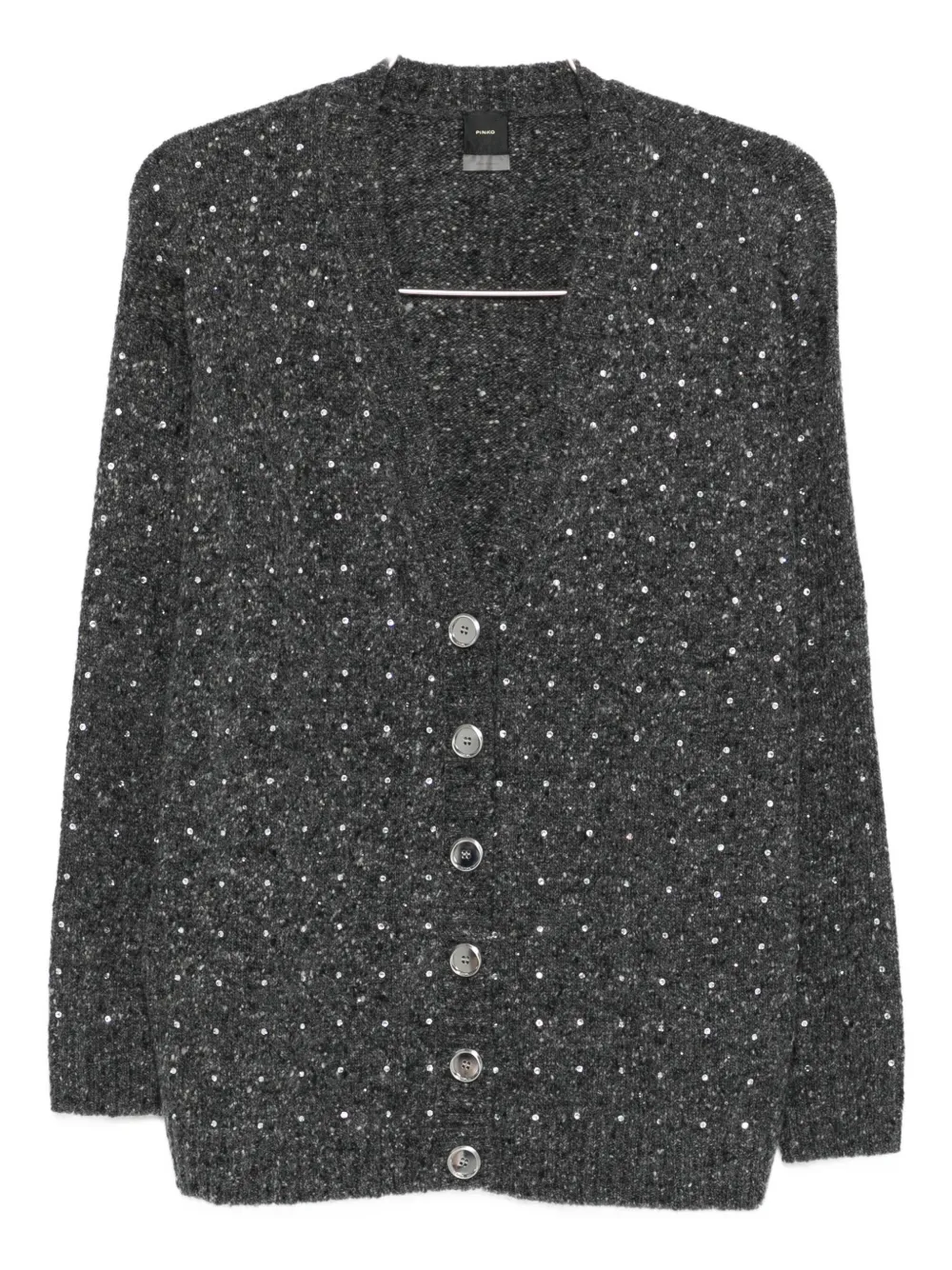 PINKO crystal-embellishment cardigan Grijs