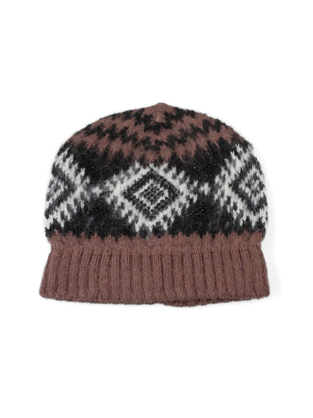ERMANNO FIRENZE geometric-pattern beanie hat - Bruin
