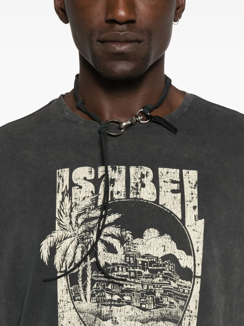 ISABEL MARANT graphic-print long-sleeve T-shirt Grijs