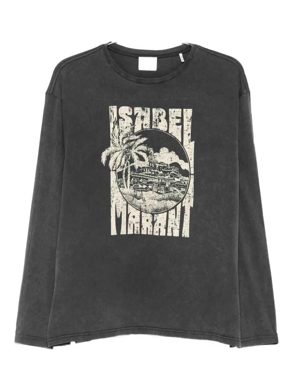 ISABEL MARANT graphic-print long-sleeve T-shirt | Grey | Image 1