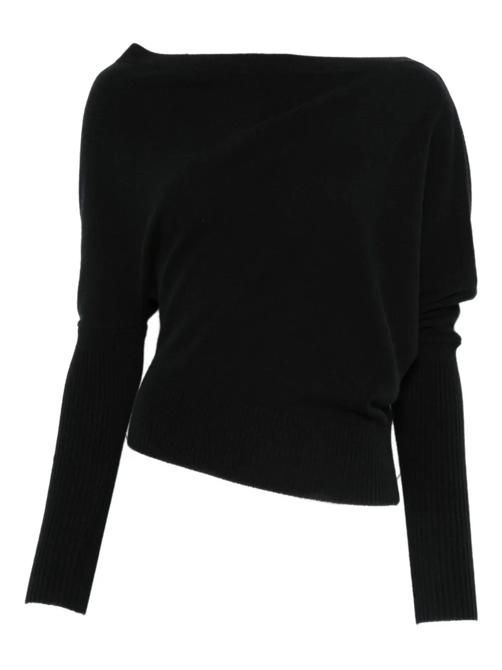 Altuzarra off-shoulder ribbed-knit sweater | Black | Image 1